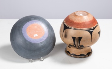 Pueblo Olla Pottery Jar & Contemporary Bowl