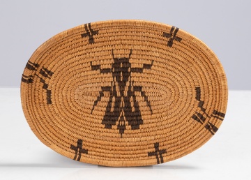 Pima Basket Tray with Stylized Fly