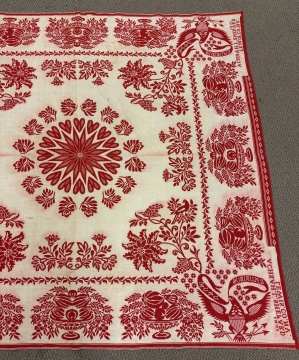 Harry Tyler, American Eagle Coverlet (Red & White)