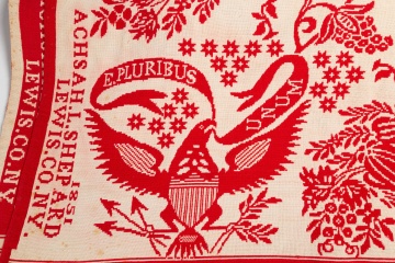 Harry Tyler, American Eagle Coverlet (Red & White)