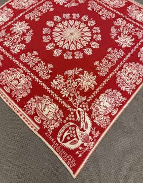 Harry Tyler, American Eagle Coverlet (Red & White)