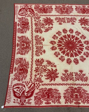 Harry Tyler, American Eagle Coverlet (Red & White)