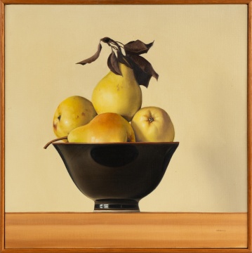 James Aponovich (American, b. 1948) "Pears in Black Bowl"