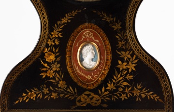 English Paper Mache Balloon Case Parlor Clock