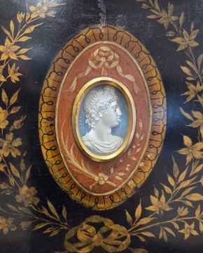 English Paper Mache Balloon Case Parlor Clock