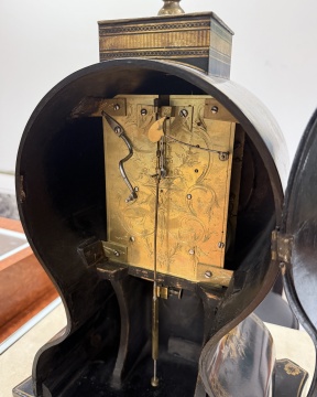 English Paper Mache Balloon Case Parlor Clock