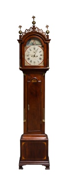 Federal Tall Case Clock with Rocking Ship Movement, Works by Simon Willard