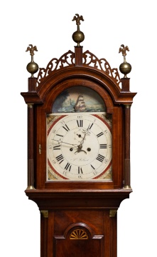 Federal Tall Case Clock with Rocking Ship Movement, Works by Simon Willard
