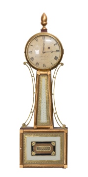 Federal Giltwood and Eglomise Banjo Clock