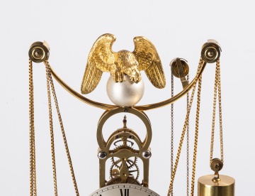 Fancy Clock with Glass Dome & Music Box Base, Attributed to Simon Willard