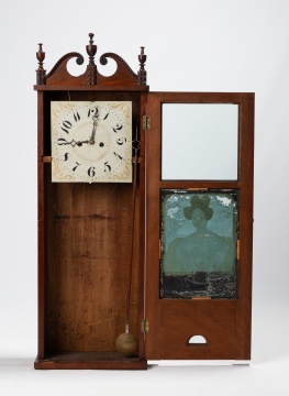 Extremely Rare NY Shelf Clock with Fancy Case & Woman's Portrait