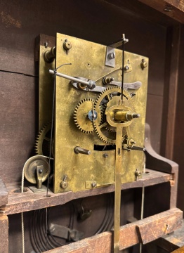 Unusual Pennsylvania Shelf Clock with Cutout Top, Attributed to John Scharf