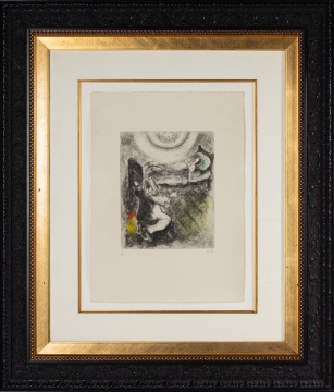 Marc Chagall (Russian/French, 1887-1985) Elijah Raising the son of the Widow, from : The Bible (Cramer books 30)