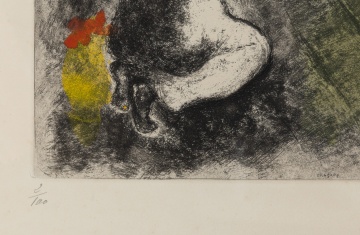 Marc Chagall (Russian/French, 1887-1985) Elijah Raising the son of the Widow, from : The Bible (Cramer books 30)