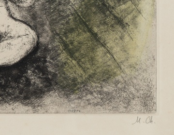 Marc Chagall (Russian/French, 1887-1985) Elijah Raising the son of the Widow, from : The Bible (Cramer books 30)