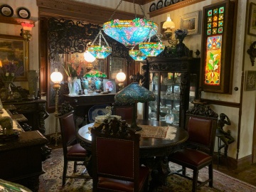 Fine & Rare Bigelow, Kennard, & Co. Cherry Blossom Chandelier with Three Satellites