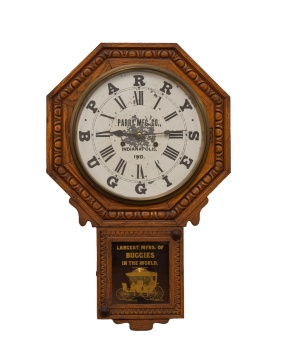 Parry Buggy Co., Indianapolis Advertising Octagonal Drop Wall Clock