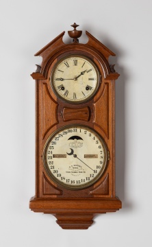 Ithaca Calendar Clock Co. No. 6 Hanging Library Clock