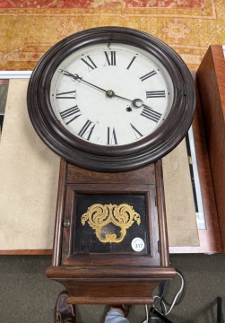 Welch Spring & Co. Round Top Drop Regulator Wall Clock
