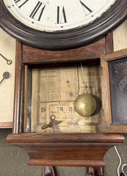 Welch Spring & Co. Round Top Drop Regulator Wall Clock