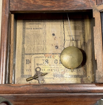 Welch Spring & Co. Round Top Drop Regulator Wall Clock
