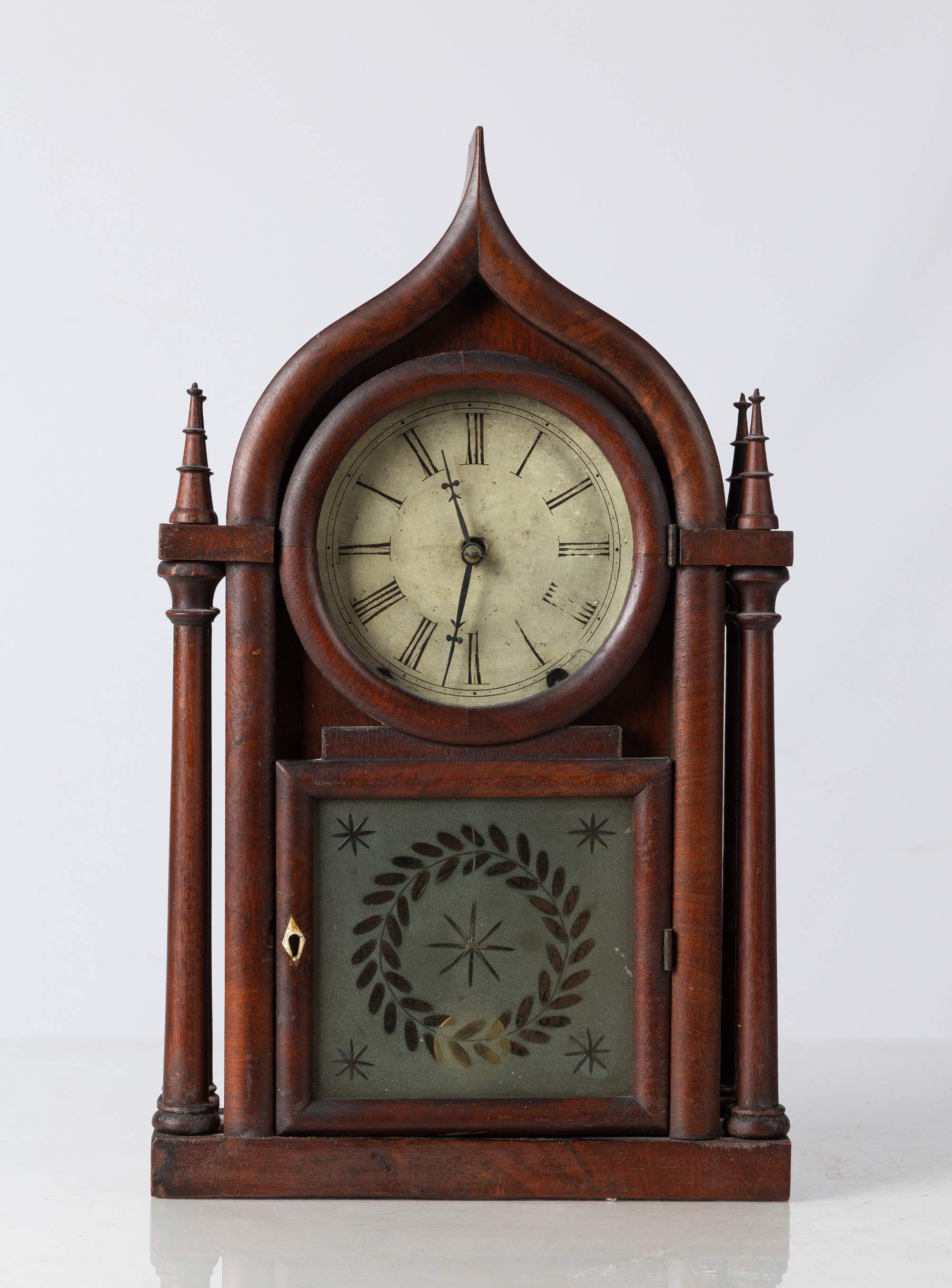 Four Column Onion Top Shelf Clock | Cottone Auctions