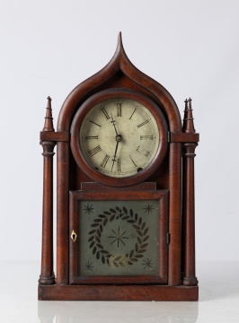 Four Column Onion Top Shelf Clock