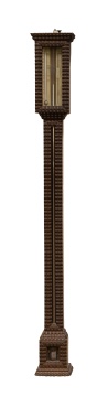 D. E. Lent Ripple Front Walnut Barometer