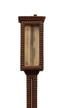 D. E. Lent Ripple Front Walnut Barometer