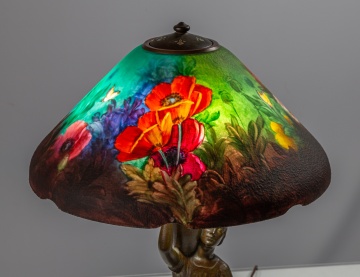 Fine & Rare Handel Notched Poppy Lamp