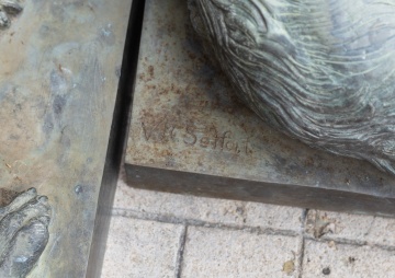 Pair of Victor Heinrich Seifert (1870-1953) Irish Setter Zinc Garden Sculptures