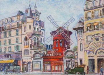 Hugues Claude Pissarro (French, b. 1935) L'amour Moulin Rouge, Paris, France