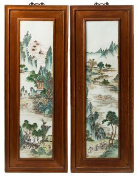 Chinese Famille Rose Porcelain Plaques, Qianlong Period (1736-1795)