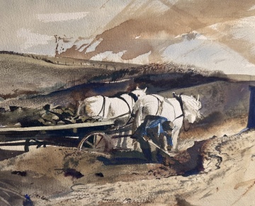 Andrew Wyeth (American, 1917-2009) "Adam and His Wagon, 1940"