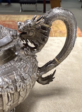 Chinese Silver Tea Pot, Sugar, & Creamer