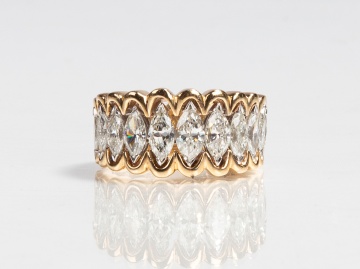 14K Gold & Marquise Diamond Ring