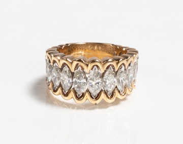 14K Gold & Marquise Diamond Ring