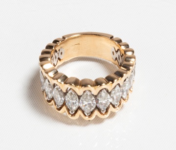 14K Gold & Marquise Diamond Ring
