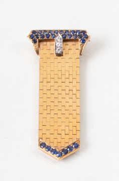 Cartier Diamond & Sapphire Buckle Brooch