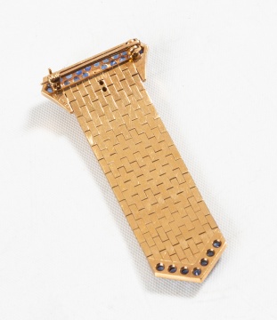 Cartier Diamond & Sapphire Buckle Brooch