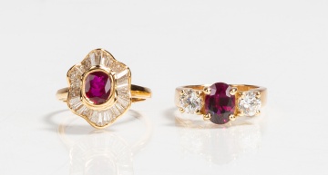 14K Gold, Ruby, & Diamond Rings