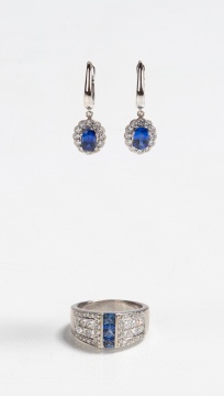 Sapphire & Diamond Ring and Earrings