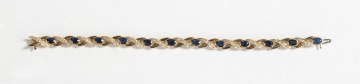 18K Gold, Sapphire, & Diamond Bracelet