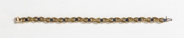 18K Gold, Sapphire, & Diamond Bracelet