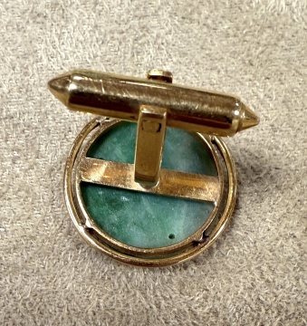 14K Gold & Jade Cufflinks, Earrings, & Pendants