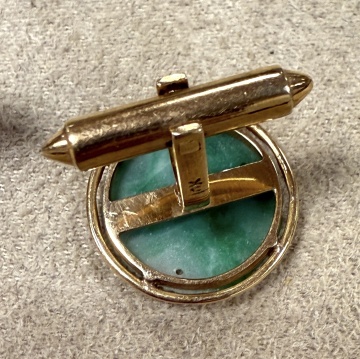 14K Gold & Jade Cufflinks, Earrings, & Pendants