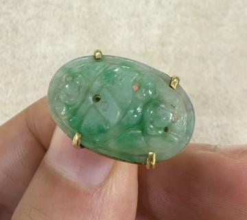 14K Gold & Jade Cufflinks, Earrings, & Pendants