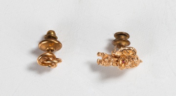 14K Gold & Diamond Stud with 14K Gold & Ruby Elephant Stud