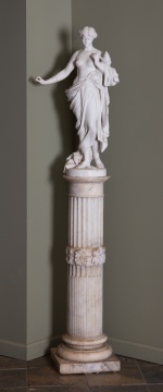 Antonio Frilli (Italian, 1860-1902) Sculpture of a Woman with Pedestal