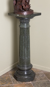 Classical Green Marble Column Form Pedestal
